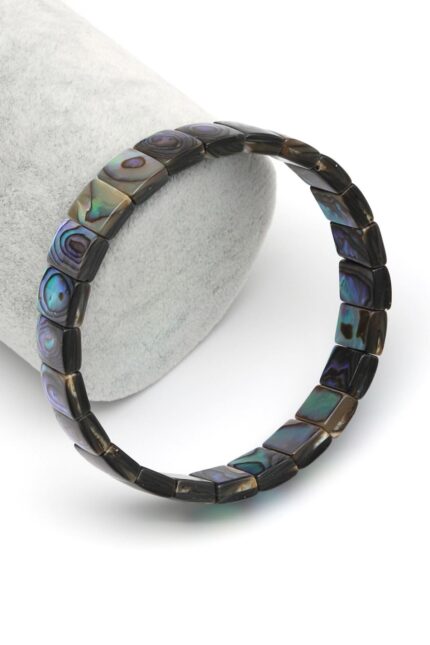 Abalone-Perlmutt Armband – Naturstein, Spezialschliff 8 x 11 mm