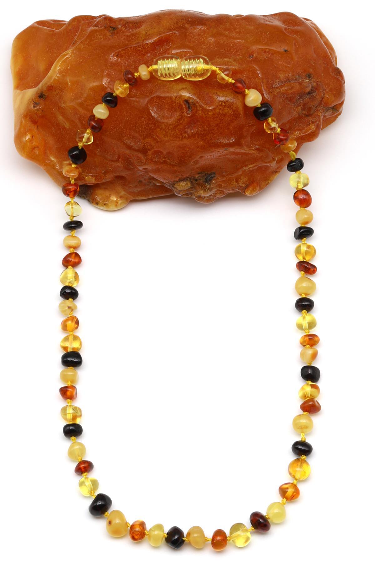 Photo du collier d’ambre bébé – format 32 cm – vue avant