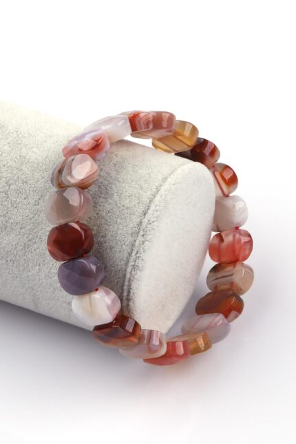 Madagaskar-Achat Armband – Naturstein, Spezialschliff 9 × 14 mm